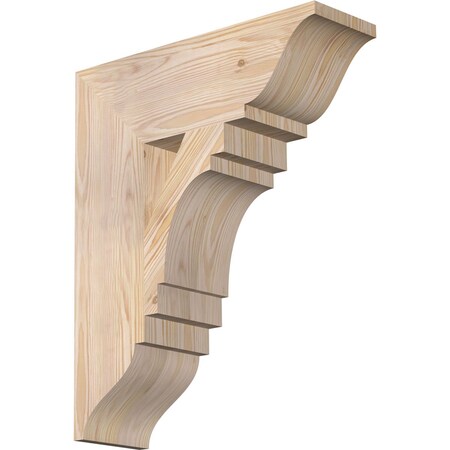 Ekena Millwork Merced Traditional Smooth Bracket, Douglas Fir, 5 1/2"W x 18"D x 22"H BKT06X18X22MRC01SDF